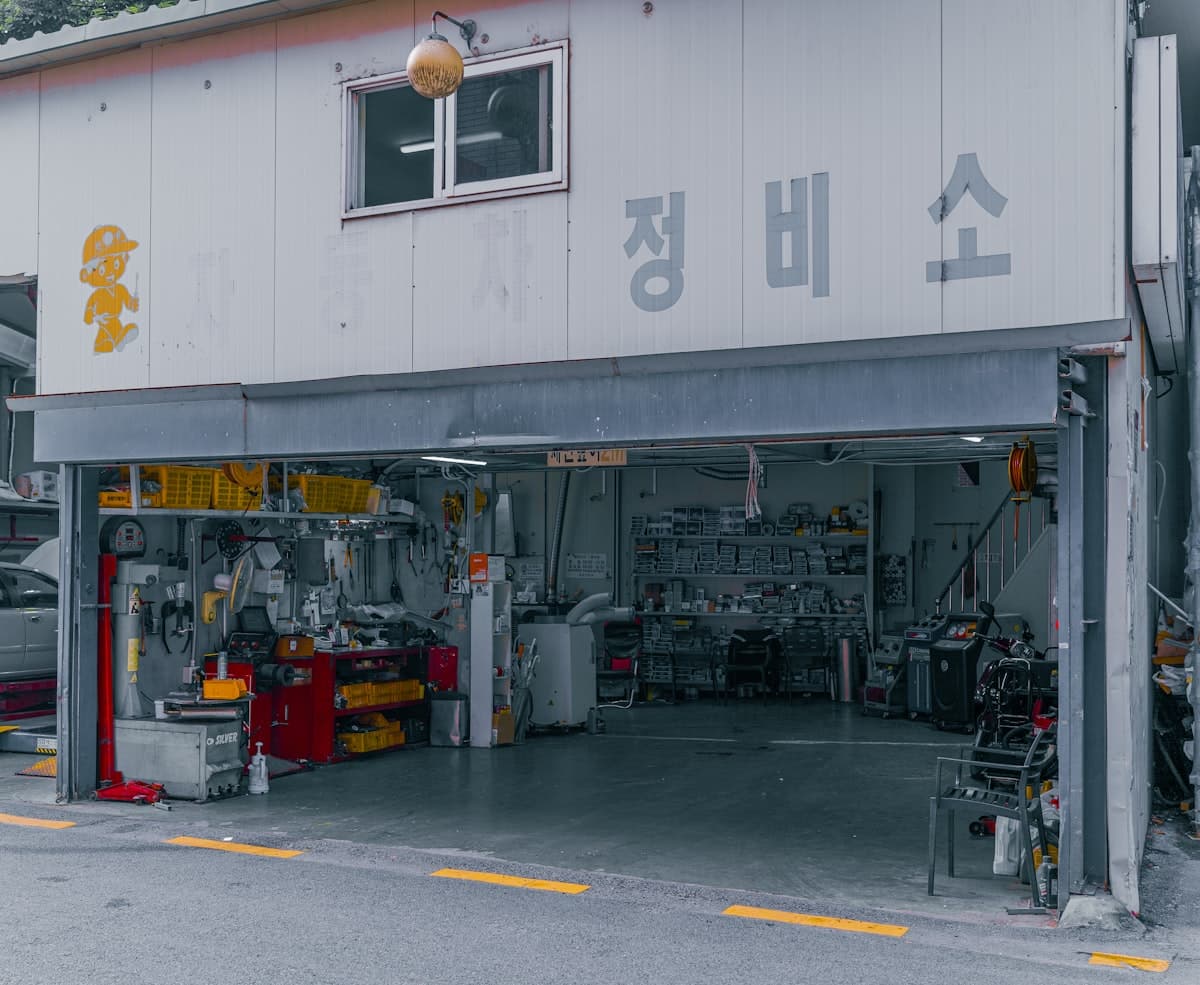 One of the working bays